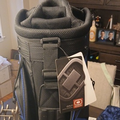 OGIO Press Golf Cart Bag Black/Blue 8-Way Divider System, 8 Pockets