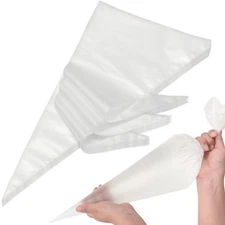 Extra Large Piping Bags Disposable 24 Inch - 100Pack Clear Disposable Pastry ...