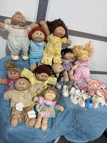 1982-85 Cabbage Patch Kids Dolls + Accessories Lot x 10 dolls (some Hasbro)