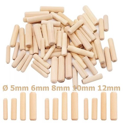 Holzdübel Ø 5mm 6mm 8mm 10mm 12mm - Riffeldübel Buche Holz Dübel Holzstifte