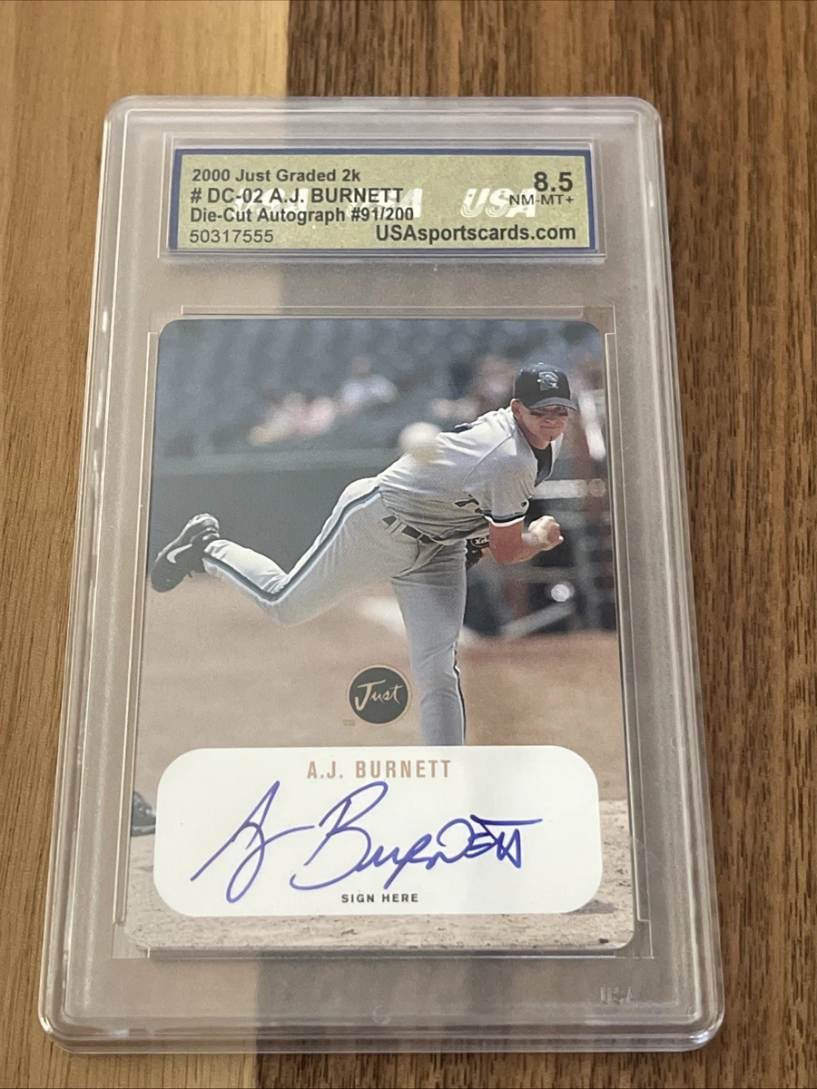 A. J. Burnett Florida Marlins Baseball Autographed Sports Trading