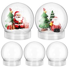 5 Pcs Snow Globe Ornament Craft Water Diy Clear Plastic Globes Snowglobes