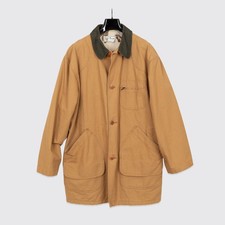 L.L. Bean Vtg Chore Jacket Size XL TALL Men Tan Cotton Canvas Made in USA