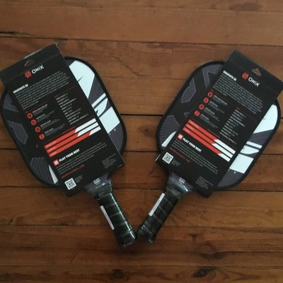 2 Pickle ball Paddles Wide Body Sweet Spot Black Onix Sports Z5 Graphite New!