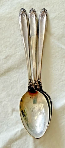 3 International Sterling Silver Prelude Teaspoons 6” No Monogram