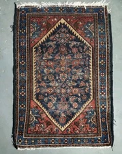 Antique Hand Knotted Rug 29X44  Inch Turkish Afghani Persian Unsure Origin
