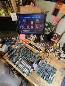 NBA JAM TOURNAMENT PCB JAMMA ARCADE REWIND 2.0 BOARD SET WORKING!!!! MIDWAY 