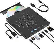 External CD DVD Drive USB 3.0 & Type-C Portable CD/DVD +/-RW Disk Ultra-slim NEW