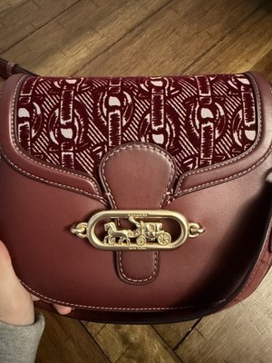 Coach ELLE Saddle Bag Bordeaux New with Tags Crossbody Shoulder Bag