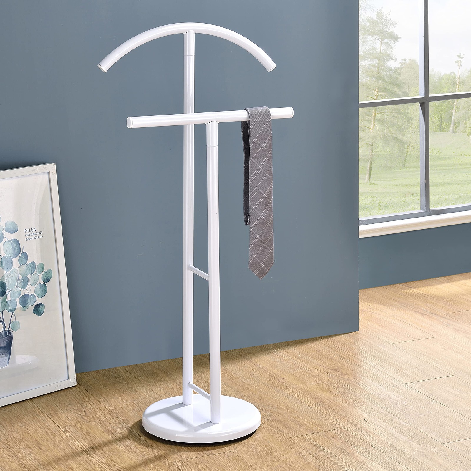 White Suit Wardrobe Valet Stand for Organized Clothes Storage-image