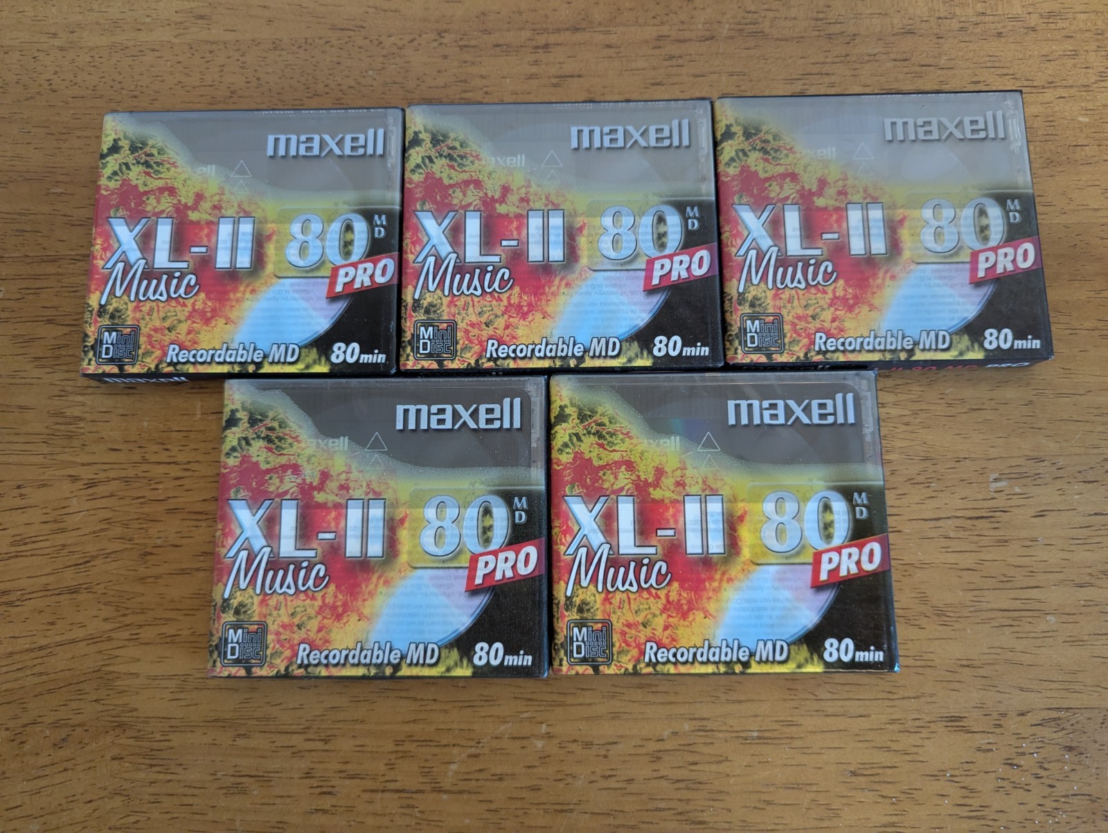 5x Maxell MD-80 XL-II Minidisc - 80 MINS Recordable Audio Music NEW SEALED