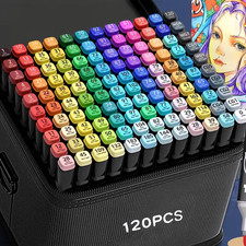 120-pc Color Dual-Tip Art Markers, Suitable for Adults, Drawing Marker