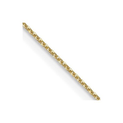 10k Gelbgold 0,6mm Diamantschliff Runde Offene Glieder Kabel Kette Halskette 16'' 0,55gm