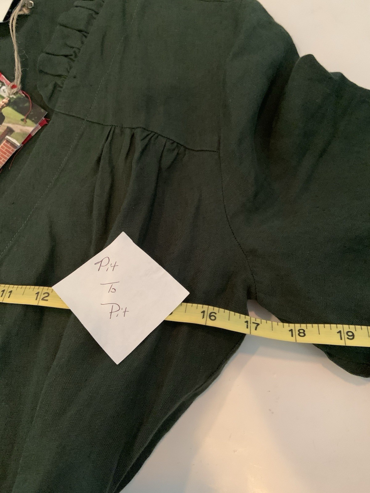 NWT Son de Flor Darcy Linen Wrap Dress Evergreen Size Small image 10