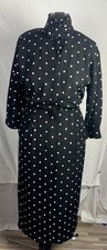 vintage kate mfg polka dot secretary dress size 10 black white midi pockets