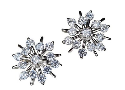 3.90 Carat Natural Moissanite 925 Silver Handmade Stud Snowflake Earring For Her