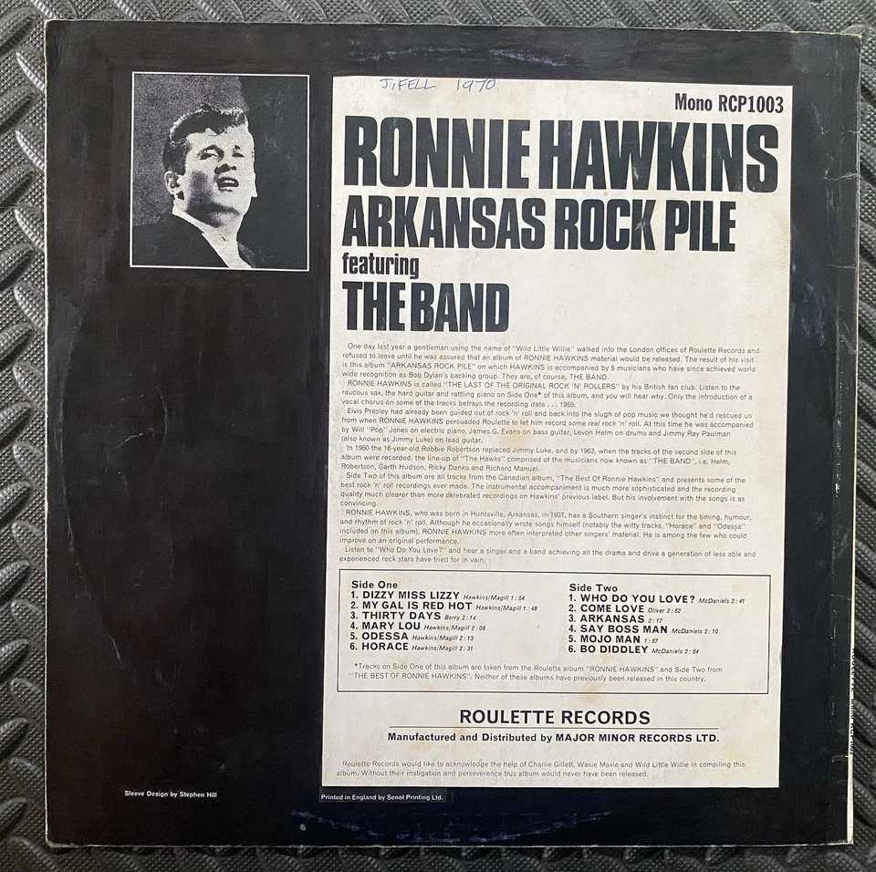 RONNIE HAWKINS LP - Arkansas Rock Pile - Image 3 of 3