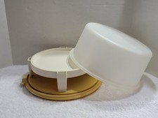 VINTAGE LARGE TUPPERWARE CAKE TAKER CARRIER SAVER BONUS PIE DIVIDER RACK