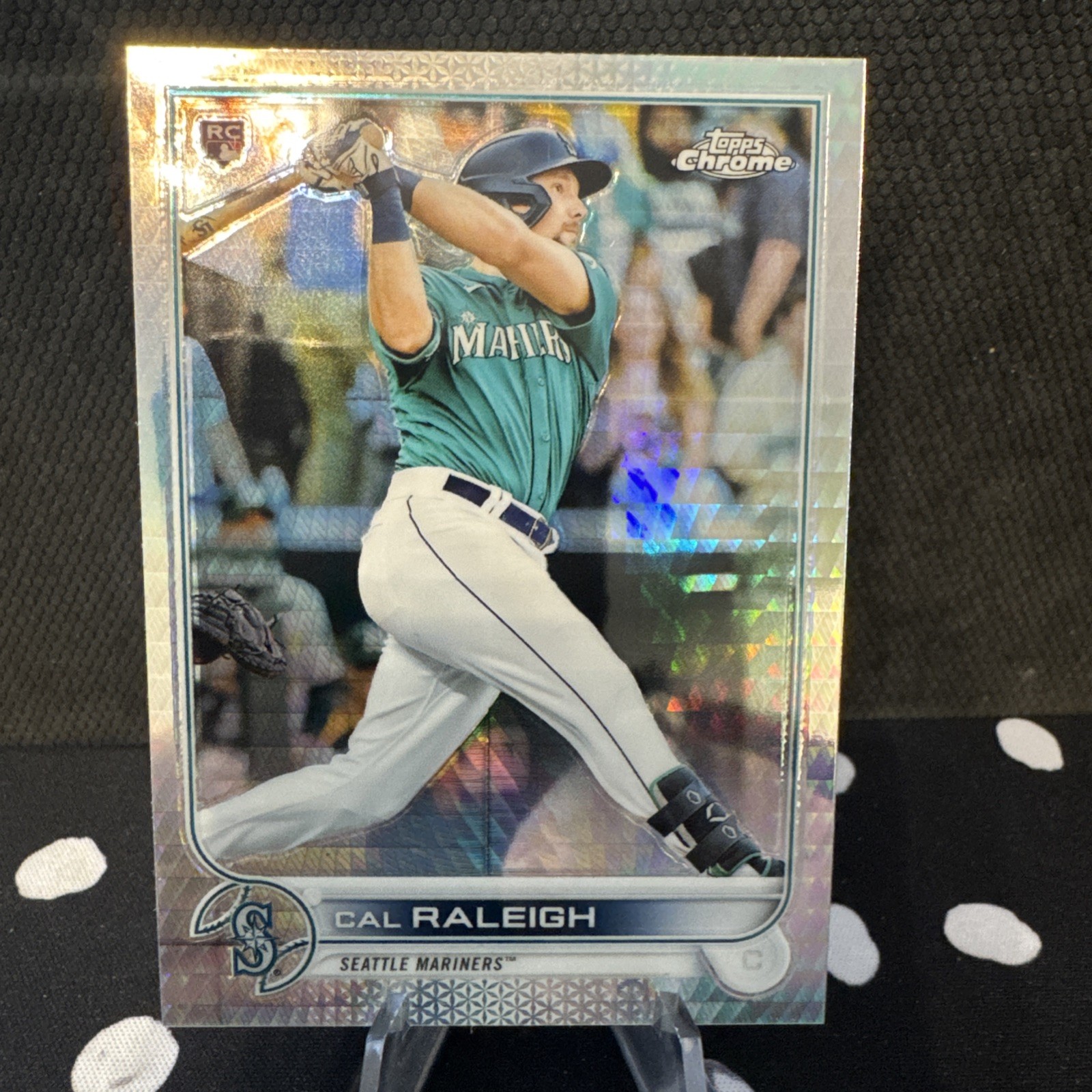 2022 Topps Chrome Cal Raleigh RC Prism Refractor Rookie #149 Mariners