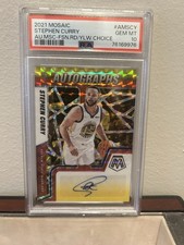 2021 Panini Mosaic - Autographs Stephen Curry #AM-SCY Choice Red & Yellow PSA 10