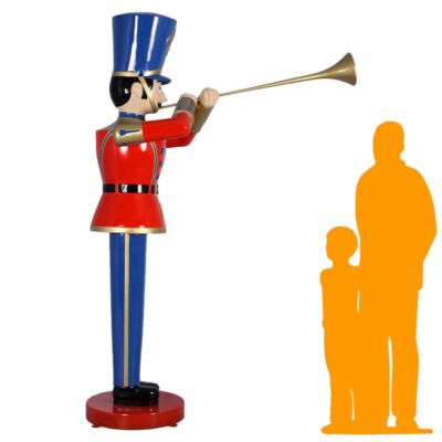 Giant 9ft Trumpet Toy Soldier Over Sized Resin Statue Christmas