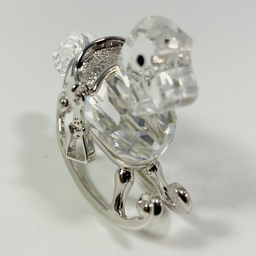 Swarovski Crystal Mini Rocking Horse Silver Rhodium Gabriele Stamey Retired Vtg - Picture 8 of 9