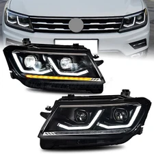 HCmotion LED Head Light For VW Tiguan 2018 2019 2020 2021 Sequential Front Lamps