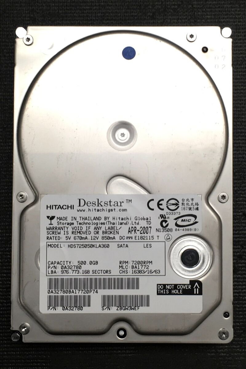 Hitachi Deskstar 7K500 HDS725050KLA360 500 GB,Internal,7200 Hitachi Deskstar 7K500 HDS725050KLA360 500 GB,Internal,7200