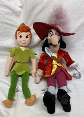 Lot of 2 Peter Pan Captain Hook Plush Dolls Disney Store 20â Stuffed 412610741042 | eBay