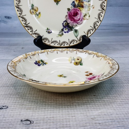 Vintage Rosenthal Continental Bavaria Meissen Plate & Bowl Set Floral w/ Gold - Picture 2 of 13