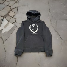 Nike Football JUST DO IT Boys Size Small Black Hoodie Sweatshirt Swoosh