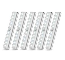 Wireless Under Cabinet Lighting LED Motion Sensor Battery Operated Closet 6pack