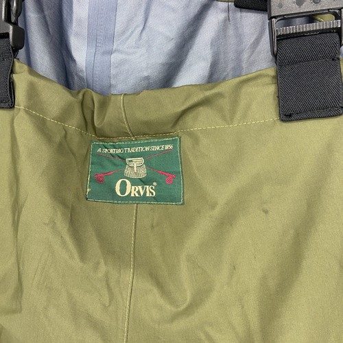 Orvis Chest Waders M Green Nylon Fly Fishing VTG Neoprene Footless Adjustable - Picture 4 of 10