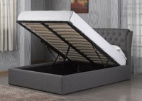Chesterfield Style Ottoman Storage Bed Available In Grey Fabric Mattress Options Chesterfield Style Ottoman Storage Bed Available In Grey Fabric Mattress Options