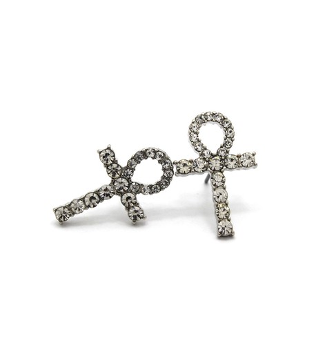 Ägyptische Pave Ankh Stücke durchbohrt Ohrstecker Mode Ohrring XE1152 - Bild 8 von 13
