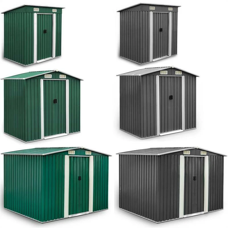 Geräteschuppen Metall Gerätehaus Gartenhaus Pultdach Satteldach Schiebetür - Bild 2 von 4