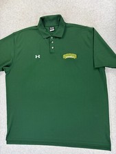 Baylor Bears Under Armour Stitched Logo BASEBALL Polo Shirt Men's 2XL Green