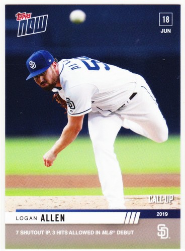 2019 Topps Now 398 Logan Allen