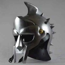 Medieval Maximus Gladiator Helmet Wearable Solid Metal Roman Helmet Mask