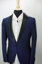 Emporio Avion Bright Textured Black Shawl Lapel Poly Blend 2 Pc Tuxedo Sz 36