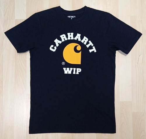 CARHARTT WIP SS Athletic Logo T-Shirt Black Size S Pit To Pit 19" VGC