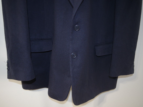 218 ADOLFO Couture Vintage Mens 48 Sport Coat Navy Blue Cashmere Jacket Blazer - Picture 8 of 9
