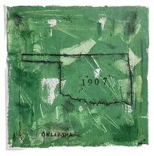 Original Abstract Minimal Textured Painting " Oklahoma-1907 "  By K.A.Davis 