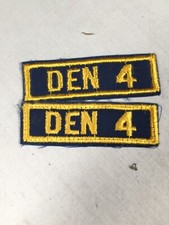 Cub Scout Den Number 4 set of 2 plastic back BSA Rank Patch