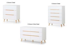 Image of Julian Bowen Alicia Scandinavian Modern Retro 3 Drawer 5 Drawer 6 Drw Wide Chest