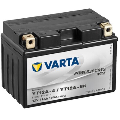 Batterie für Aprilia Tuono 1000 V4 R 11 VARTA T12A-BS / YT12A-BS AGM geschlossen