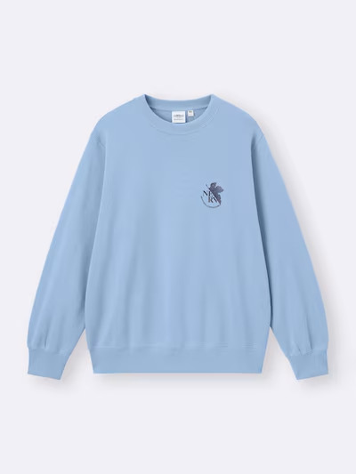 EVANGELION x GU Sudadera Pullover AZUL CLARO Nueva Japón Limitada 2024