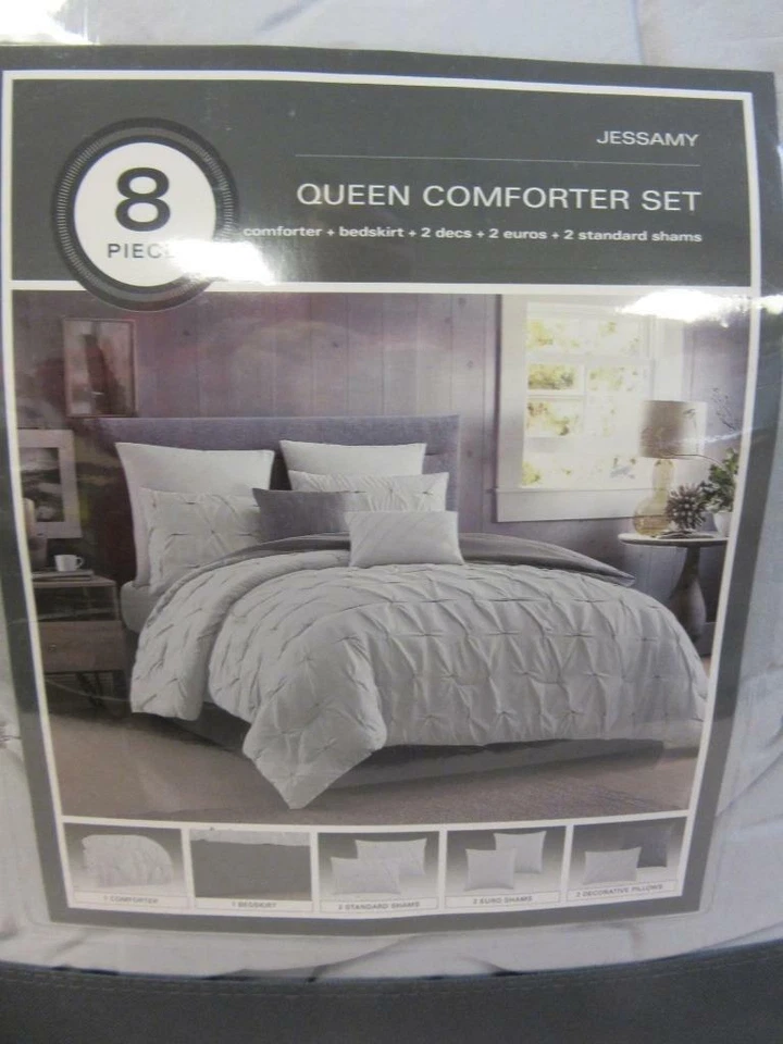 Jessamy королева размер одеяло комплект 8 изделий комплект юбка наволочки декоративные подушки - Изображение 4 из 4