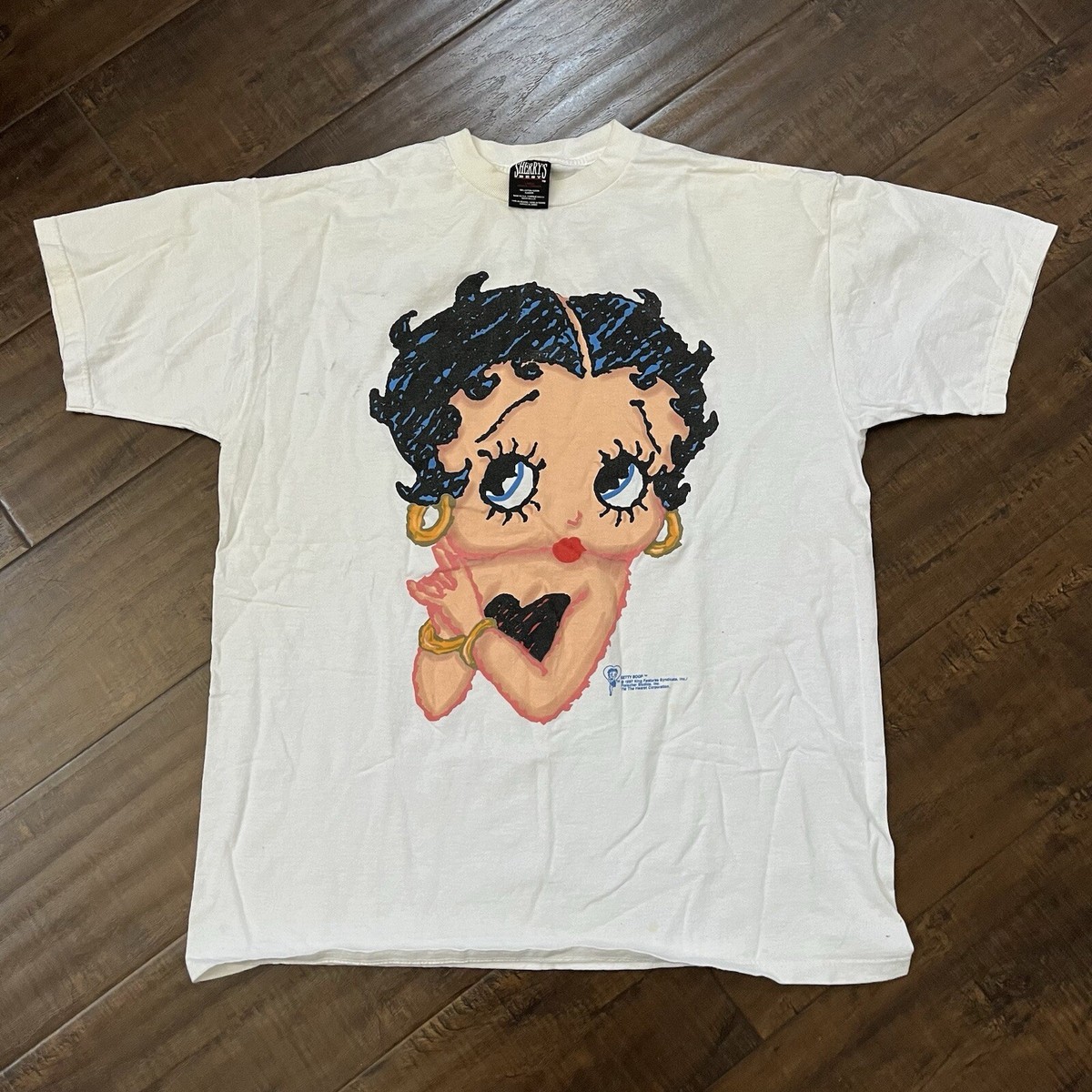 Vintage 90s 1997 Betty Boop Big Face Single Stitch White T