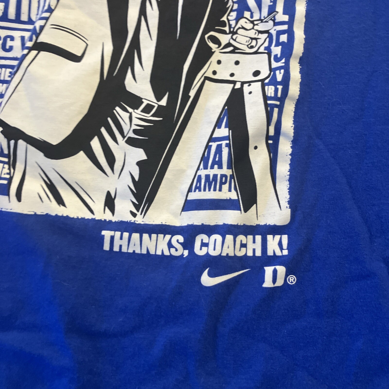 Nike Duke University Basketball Thanks Coach K  T Shirt Tee Large Blue thumbnail 4